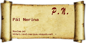Pál Nerina névjegykártya